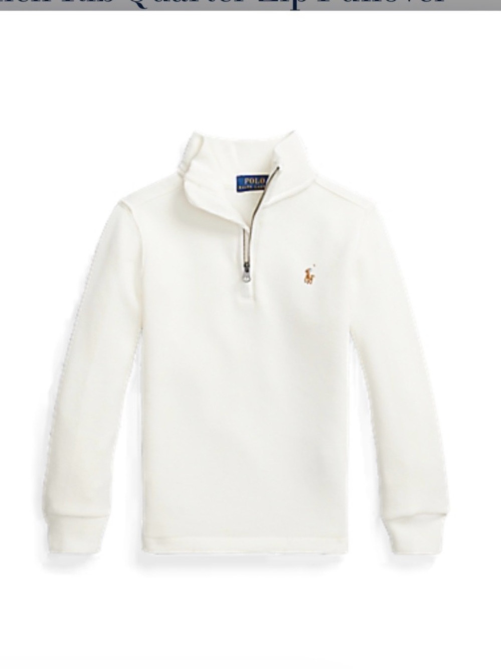 Polo by Ralph Lauren Kids White Quarter-Zip Fleece Pullover